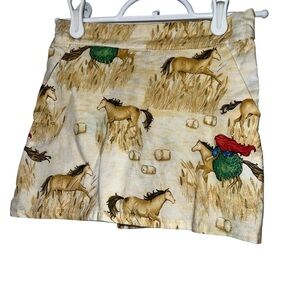 Five loaves two fish girls western hay bale Horse Print Skort sz sm
